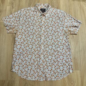 Bonobos Men's Slim Fit Stretch Print Short Sleeve Button-Up Shirt, Size L Floral